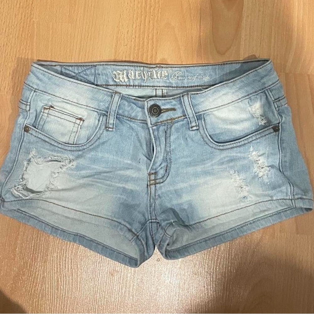 Machine Women's Faded Blue Jean Shorts